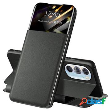 Custodia Flip Smart View Frontale Motorola Edge X30 - Nera