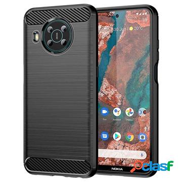 Custodia in TPU spazzolato per Nokia X100 - Fibra di