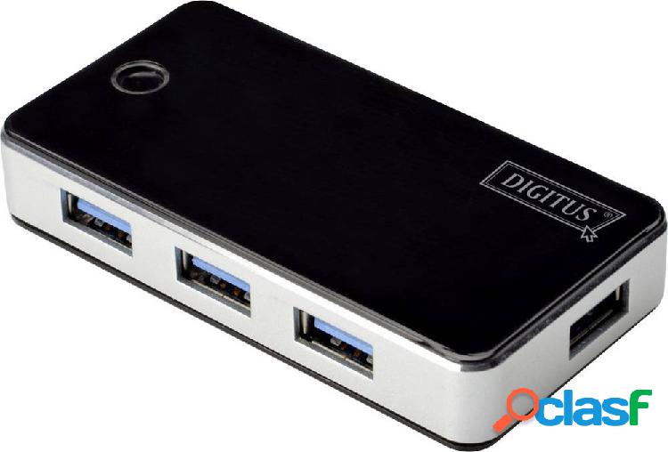 Digitus DA-70231 4 Porte Hub USB 3.0 Nero, Argento