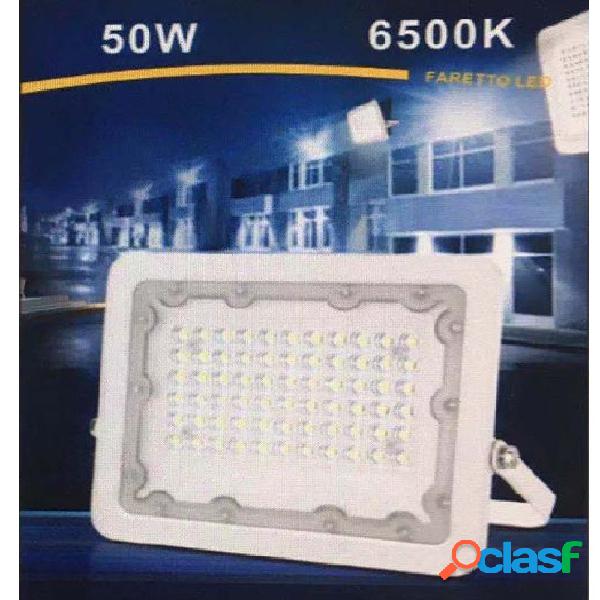 FARO LED 50 W ULTRA SLIM BIANCO ESTERNO LUCE NATURALE 4000K