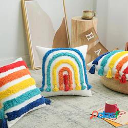 Fodera Per Cuscino Trapuntata Onde Arcobaleno Moderna