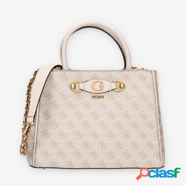 Guess Izzy Borsa a spalla a tre scomparti beige logata