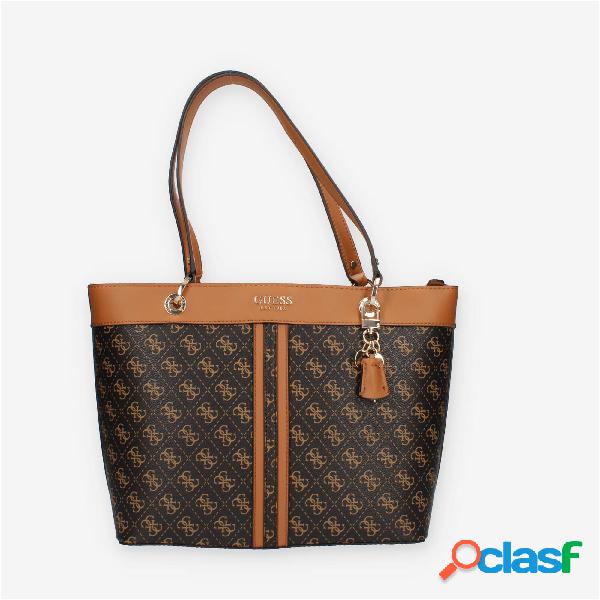 Guess Noelle Shopping logata marrone con riporti cuoio