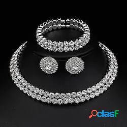 I monili nuziali 3 Strass Lega 1 collana 1 bracciale