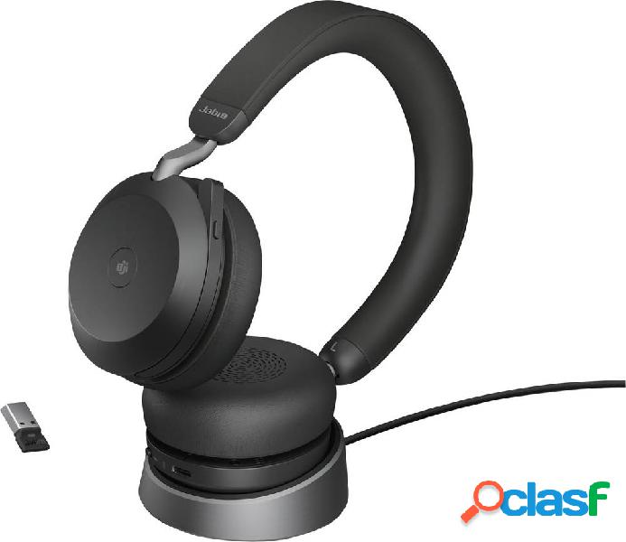 Jabra Evolve2 75 Telefono Cuffie Over Ear via cavo Nero