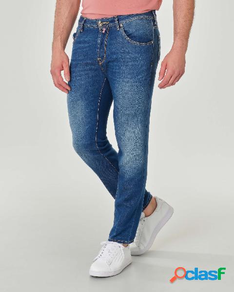 Jeans Scott lavaggio scuro stone washed carrot slim-fit in