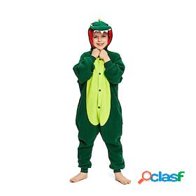 Kids Kigurumi Pajamas Dinosaur Solid Colored Onesie Pajamas