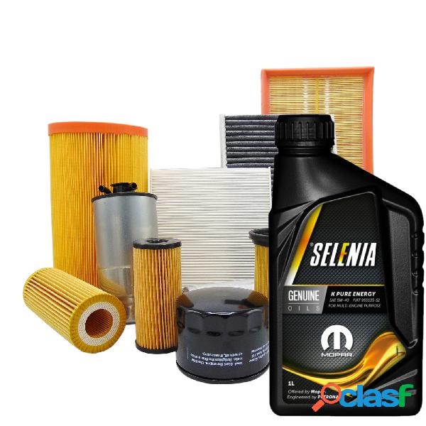 Kit Tagliando 4 filtri e 3 litri olio Selenia k 5w40 Fiat