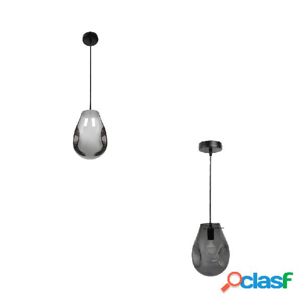 LAMPADA LAMPADARIO SOSPENSIONE E27 DROP IN VETRO ARGENTO