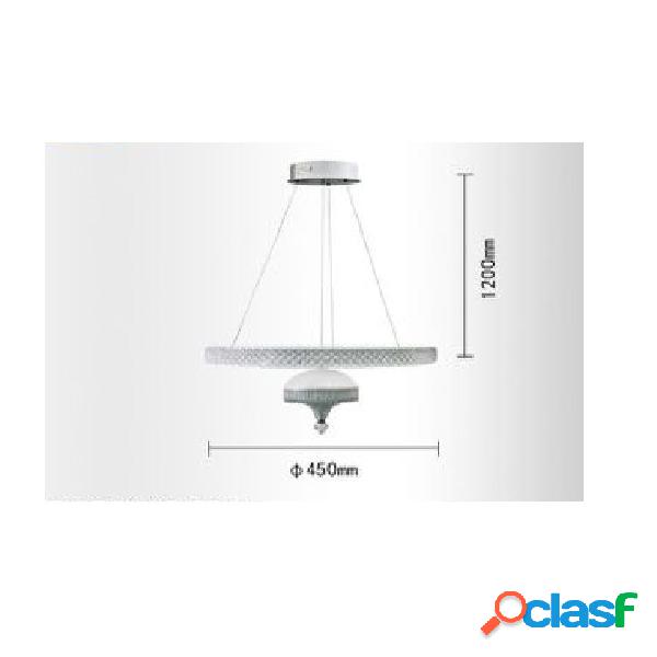 LAMPADARIO A SOSPENSIONE LED 50 W BIANCO ANELLO SOSPESO
