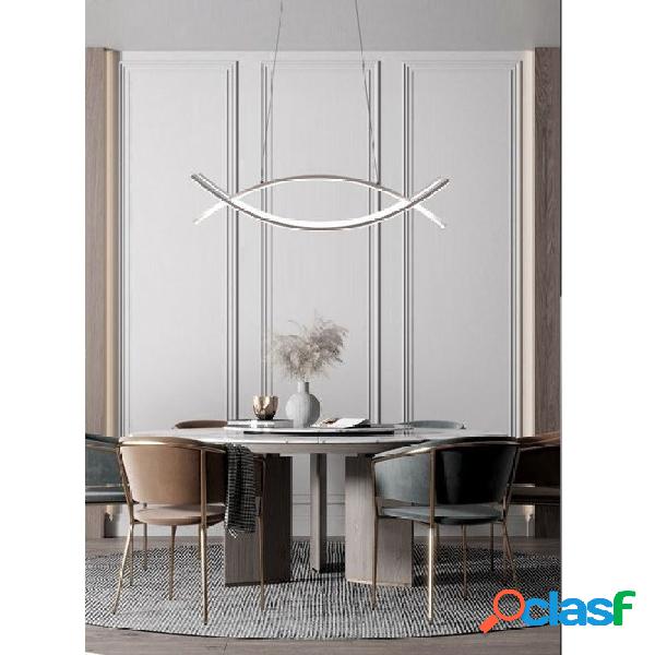 LAMPADARIO A SOSPENSIONE MODERNO 2 LINEE CURVE INCROCIATE