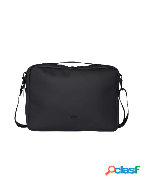 Laptop Bag nera misura piccola con tracolla rinforzata e