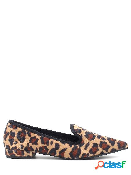 Le Slipperine Scarpe basse in cavallino leopardato a punta