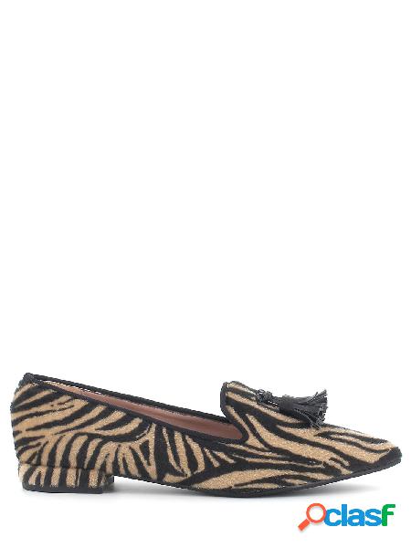 Le Slipperine Scarpe basse in cavallino zebrato a punta con