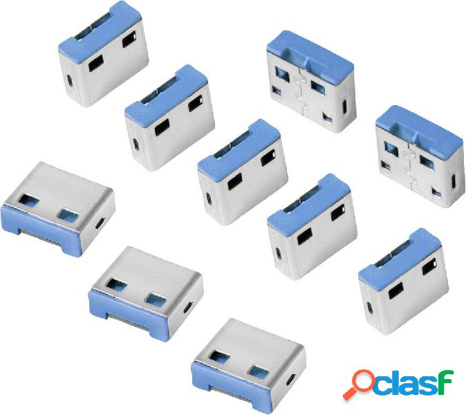 LogiLink Blocco porta USB USB PORT LOCK Kit da 10 Argento,