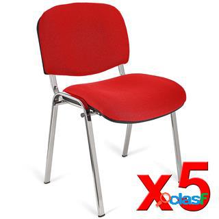Lotto di 5 Sedie Conferenza MOBY BASE, Comoda e Pratica,