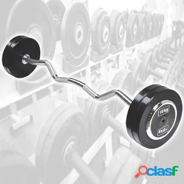MANUBRI BILANCIERE CURL CURVO ONDULATO PRECARICATO DA 20 KG