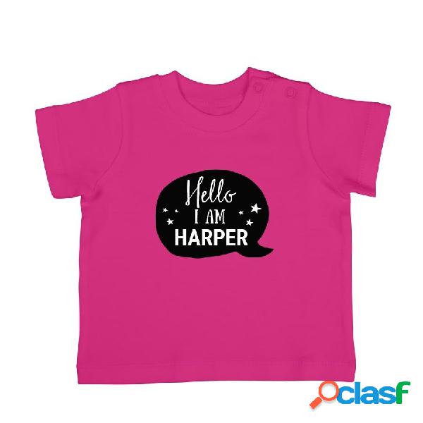 Maglietta neonato con stampa - Maniche corte - Fucsia -