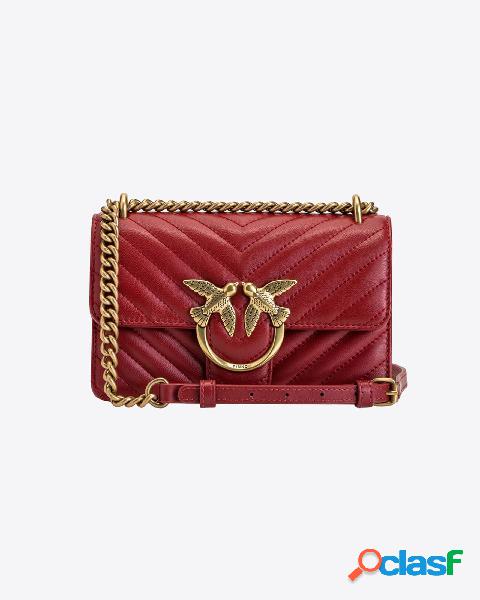 Mini Classic Love Bag Icon in pelle rossa a lavorazione