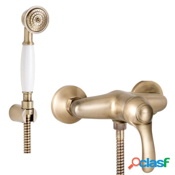 Miscelatore per doccia esterno con set doccia design retrò