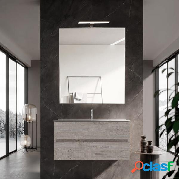 Mobile Bagno Sospeso 90 cm 'Persona' Cenere con lavabo in