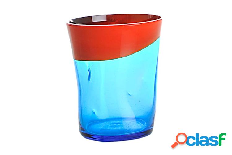 Nasonmoretti Bicchiere acqua Dandy vetro di Murano corallo