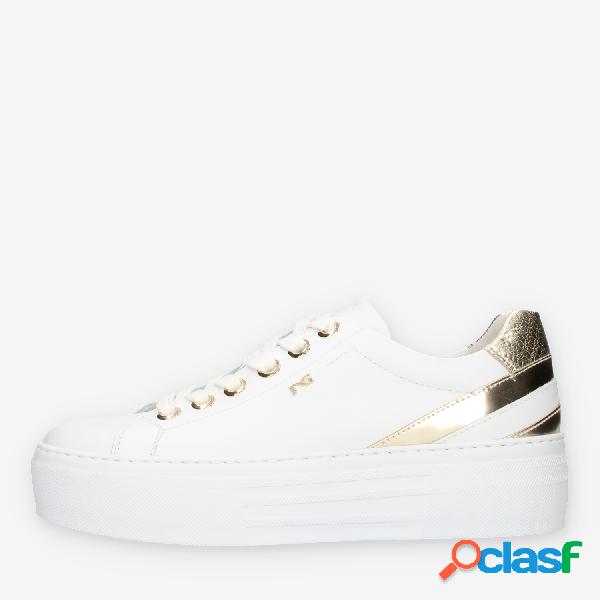 Nero giardini Sneakers da donna bianche e platino con fondo