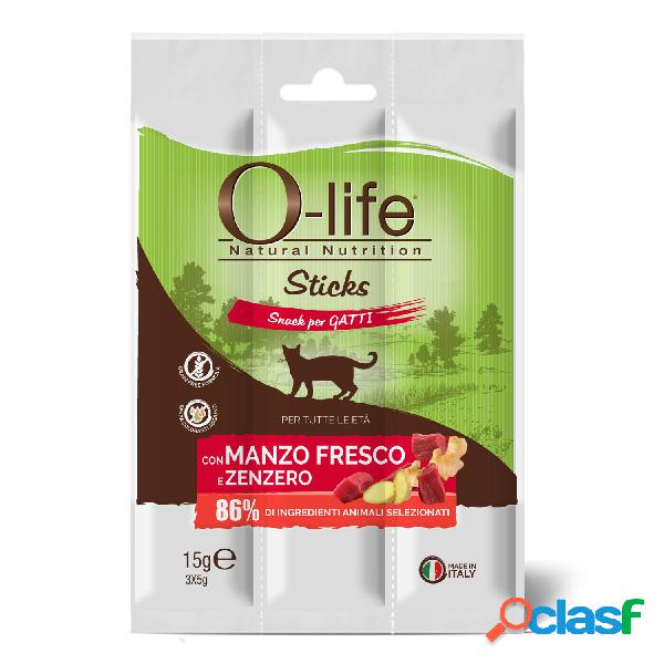 O-Life Cat Stick con Manzo fresco e Zenzero 15 gr