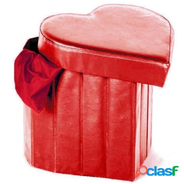 POUF SCATOLA PORTAOGGETTI PUFF POGGIAPIEDI A FORMA DI CUORE