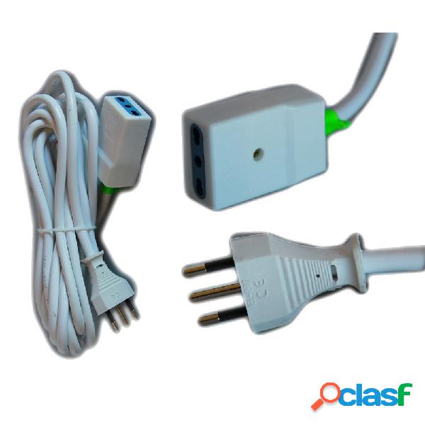 PROLUNGA CORRENTE ELETTRICA CAVO 3 5 10 METRI 220V BIPASSO
