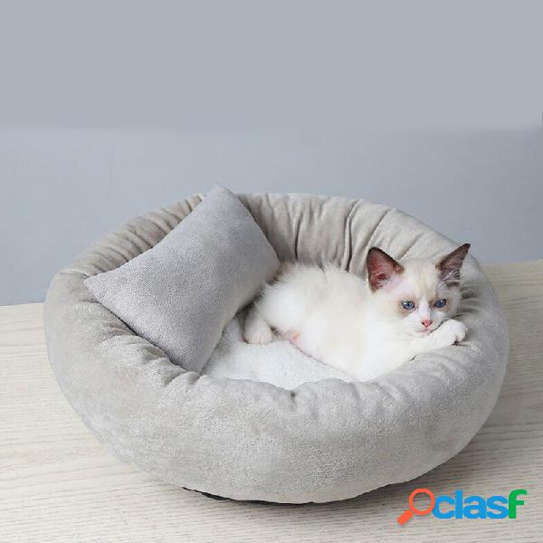 Peluche Soft Warm Pet Dog Cat Round Deep Sleeping Mat