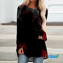 Per donna Abito casual Abito a T shirt Mini abito corto Blu