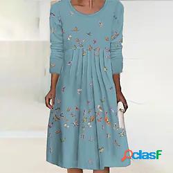 Per donna Abito casual Abito midi Vestito longuette Blu