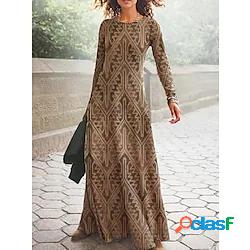 Per donna Abito linea A Abito boho Vestito maxi Blu