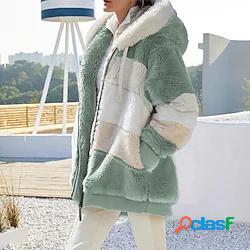 Per donna Felpa con cappuccio e zip Pile Sherpa Pagliaccetto