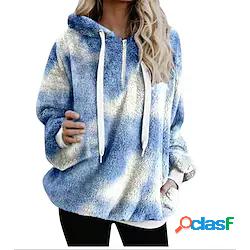 Per donna Felpa con cappuccio pullover Maglione Pile Sherpa