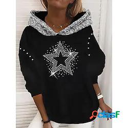 Per donna Felpa con cappuccio pullover Maglione Teschi