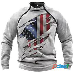 Per uomo Felpa Felpa con cappuccio e zip Maglione Stampe
