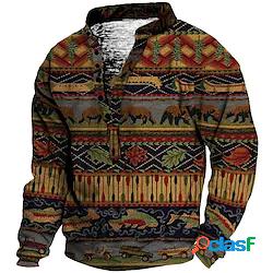 Per uomo Felpa Maglione Animali Stile boho Stampe astratte