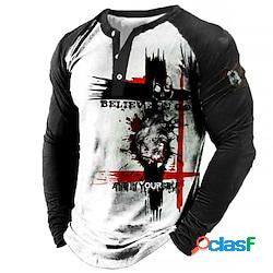 Per uomo Unisex Felpa Maglione A V Stampe astratte Croce