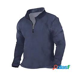 Per uomo Unisex Felpa con zip Maglione Tinta unica Cerniera