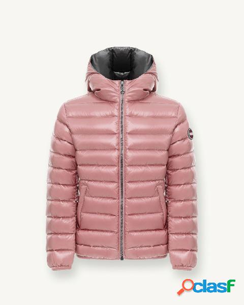Piumino rosa con cappuccio fisso 4-6 anni