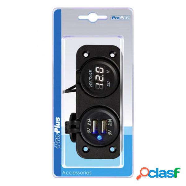 ProPlus Voltmetro 6-30V + presa doppia USB