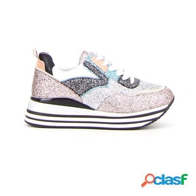 QUEEN HELENA Sneaker con zeppa - porpora, silver glitter