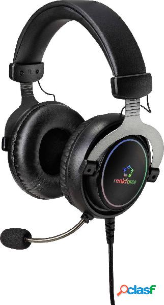 Renkforce RF-GH-300 Gaming Cuffie Over Ear via cavo 7,1