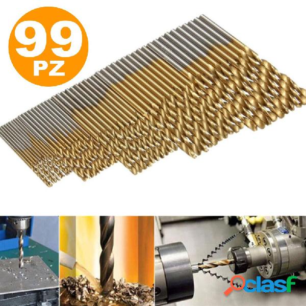 SET 100PZ 99 PUNTE PER TRAPANO HSS DORATE IN TITANIUM 1.5mm