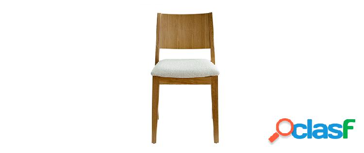 Sedie scandinave in tessuto boucl cru e rovere chiaro (set