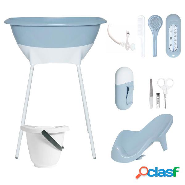 Set Bagno Luma bianco e Celestial Blu con Secchio