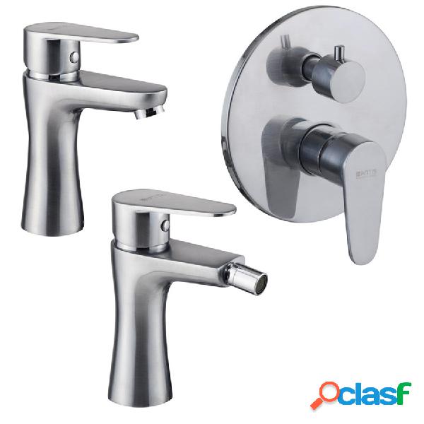 Set composto da miscelatore lavabo, bidet e doccia con