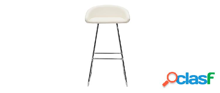 Sgabelli da bar design bianco e metallo cromato H75 cm (set